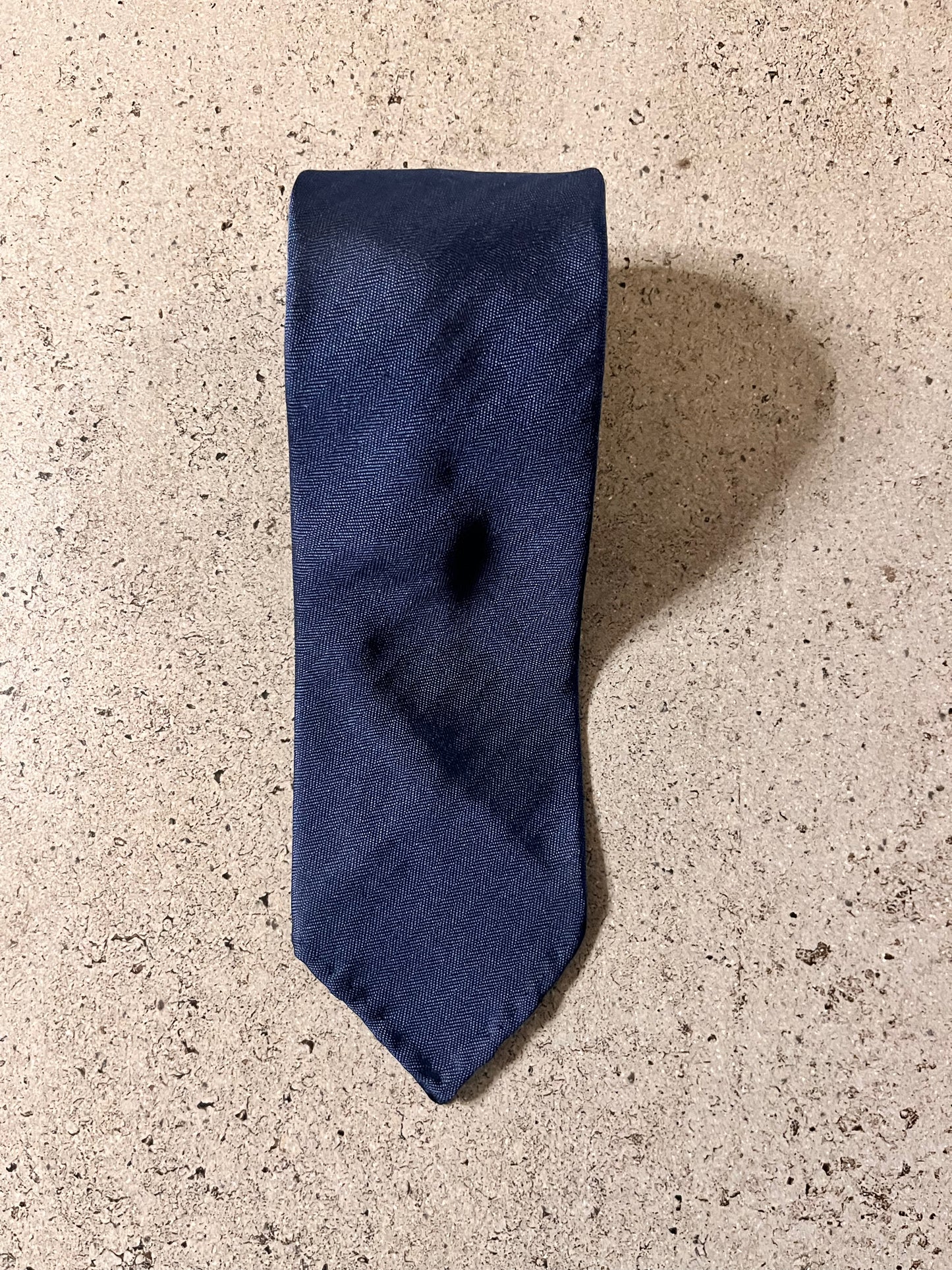Vintage TIE YOUR TIE ネイビーソリッドタイ