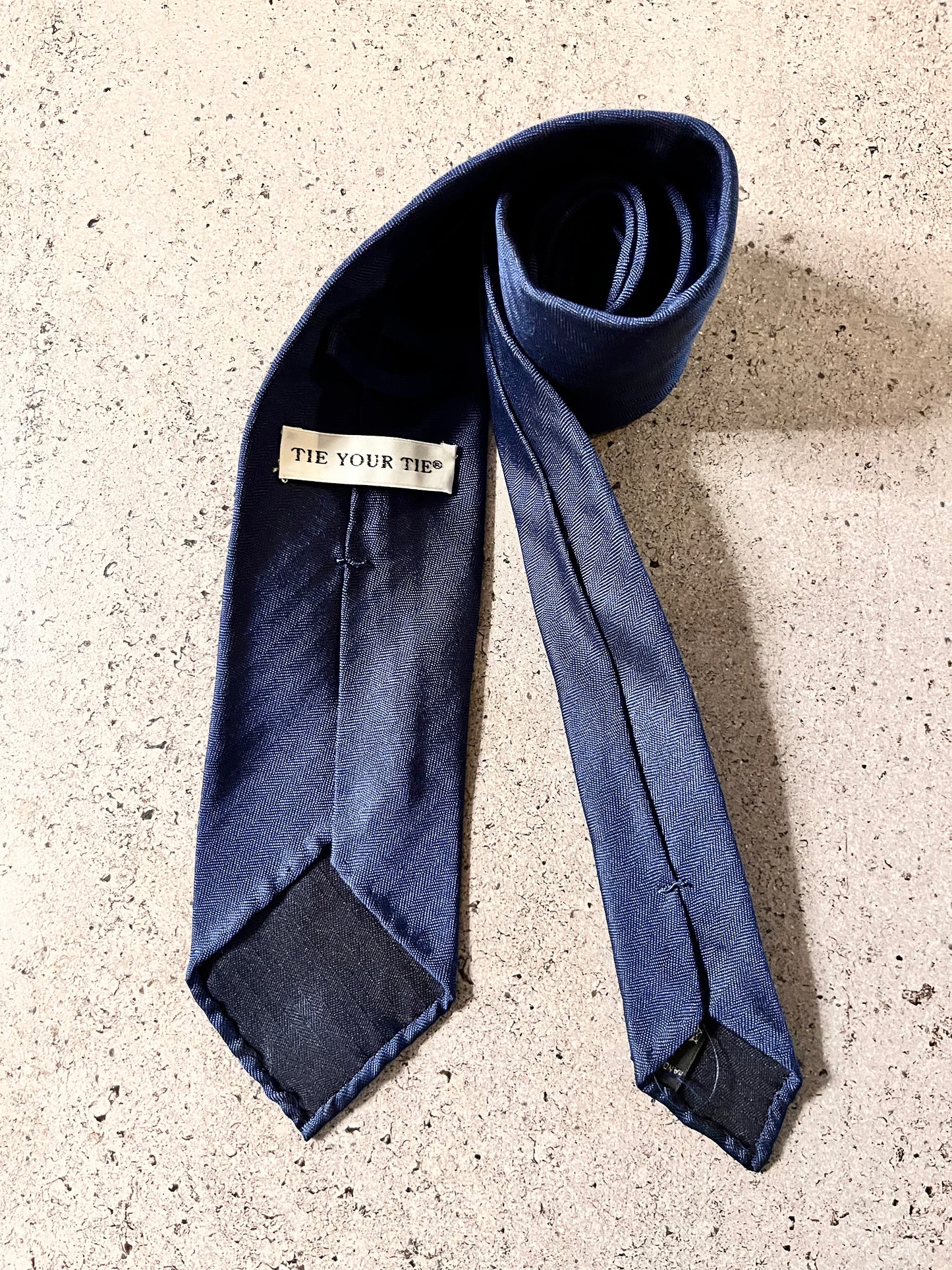 Vintage TIE YOUR TIE ネイビーソリッドタイ