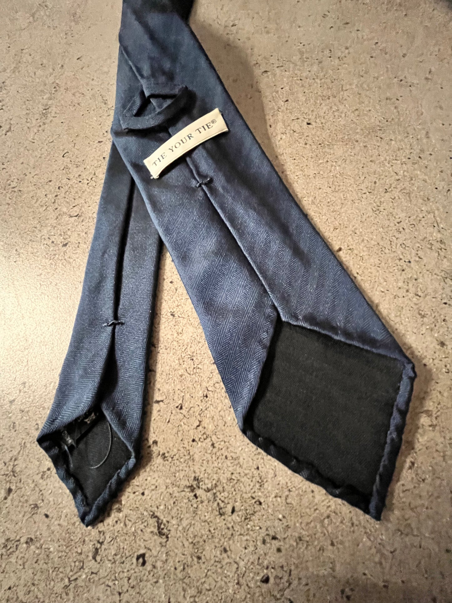 Vintage TIE YOUR TIE ネイビーソリッドタイ