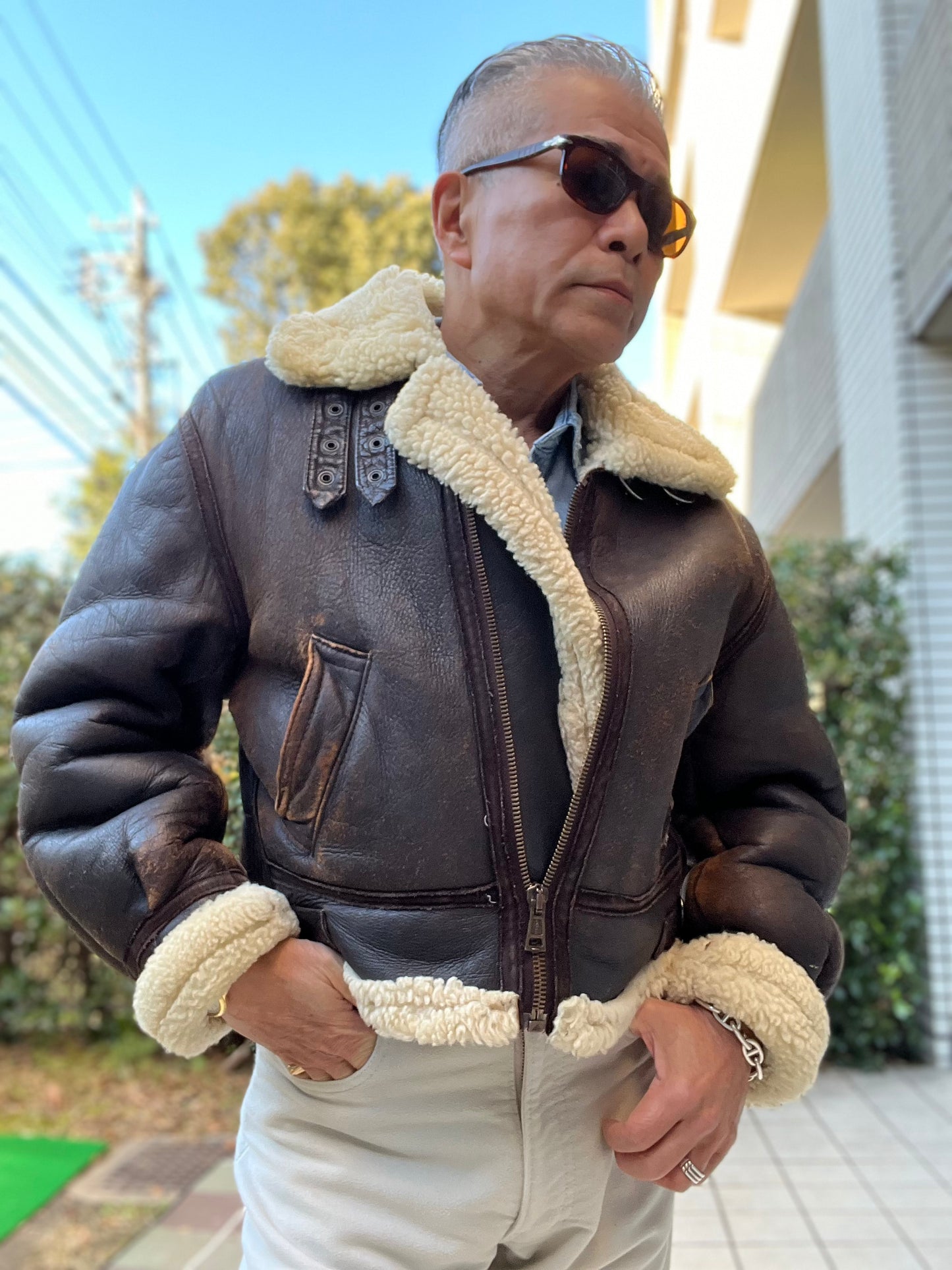 ジジイのVintage Mouton Bomber Jacket