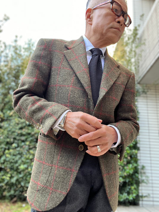 ジジイのFirenze Style Jacket made from Harris Tweed