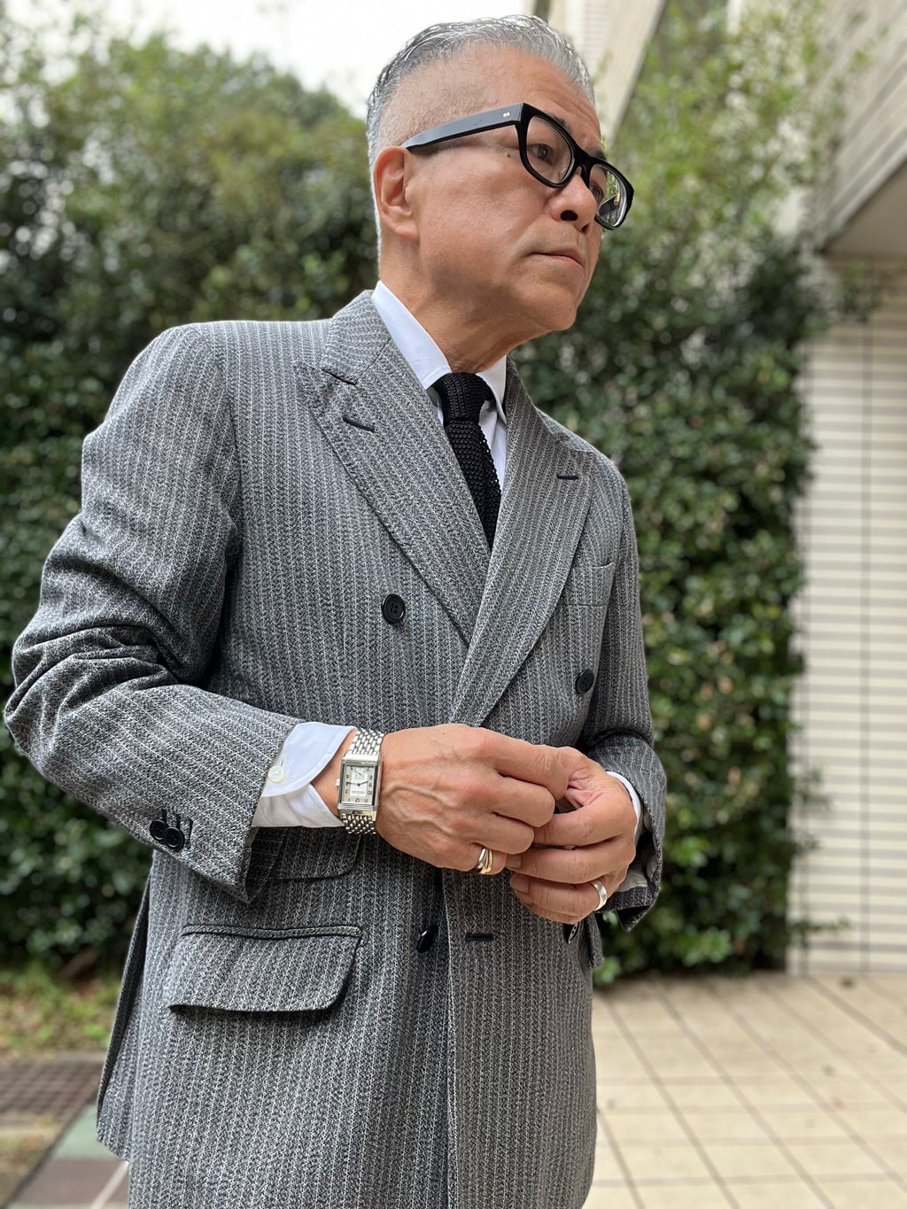 ジジイのGrey Pinstripe Suit by Eral 55